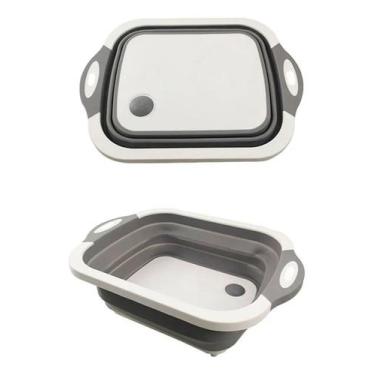 Imagem de Tabua Escorredor Retrátil Silicone Bacia/cesto 3 em1 40x3x30 - MKB