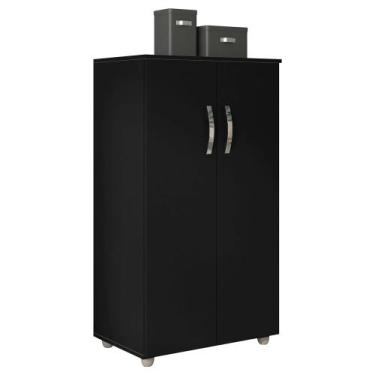 Imagem de Armário Organizador Multiuso Rosana 2 Portas Preto - Abmaza - AJL Móve