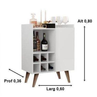 Imagem de Aparador com adega Moom cor Branco - CASA DOS MOVEIS