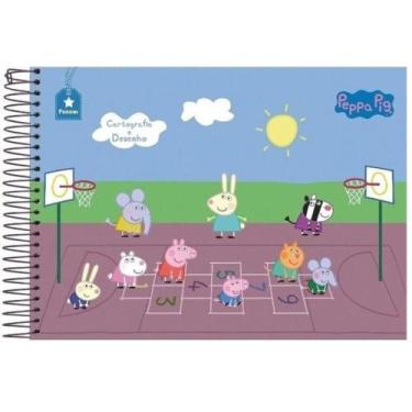 Imagem de Caderno Espiral Desenho Cartografia 96 Folhas Peppa Pig - Foroni