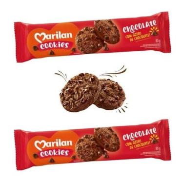Imagem de Biscoito Crocante Cookie Chocolate com Gotas Kit 2 Pcts 80g - Marilan
