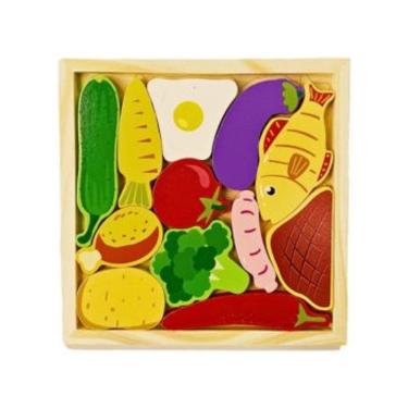 Imagem de Colecione e Encaixe MDF Alimentos Toymix Brinquedo Infantil de Encaixar e Empilhar