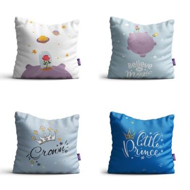 Imagem de Capa de Almofada Infantil Pequeno Príncipe 35x35cm Kit 4un - Quartinho