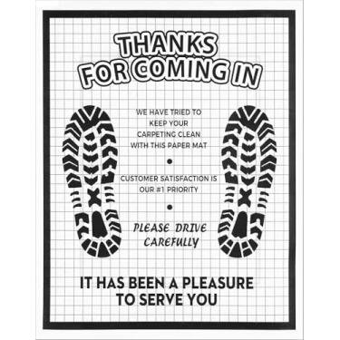 Imagem de 100 peças de tapetes de papel branco para carros, almofadas descartáveis de 40 x 50 cm feitas de papel kraft, tapetes de agradecimento à prova d'água para detalhes de carros, concessionárias, proteção