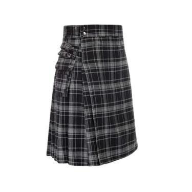 Imagem de Saia Curta Masculina De Tartan, Kilt Tradicional Das Highlands, Estilo