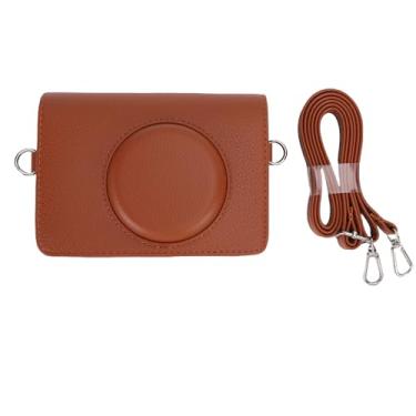 Imagem de Luqeeg Caixa de Couro PU, Estojo de Proteção à Impressora Fotográfica da Câmera Com Alça de Ombro, Recortes Precisos, Capa Frontal Destacável para MS200 2 Em 1 Câmera e Impressora (Marrom)