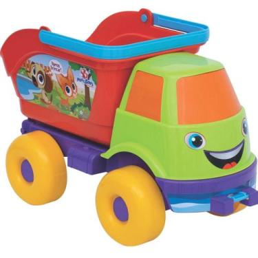 Imagem de Caminhão Caçamba C/ Baldinho De Praia Mercotoys Com Rastelo Colorido
