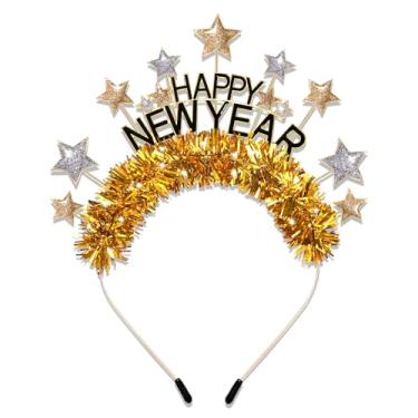 Imagem de PHALIN Faixa de cabeça de feliz ano novo para mulheres e meninas, com glitter, estrela, tiara de véspera de ano novo, acessórios, roupas, decoração, suprimentos de festa, presentes (padrão B)