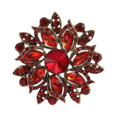 Imagem de Broches Grandes de Flores com Strass - 8 Cores - Acessórios de Festa L