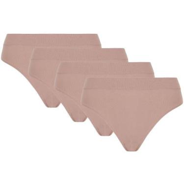 Imagem de Kit 4 Calcinha Básica Microfibra Sem Costura Loba Feminina  - LUPO, Nu