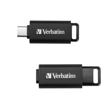Imagem de Verbatim Store 'n' Go USB-C Stick, unidade de memória compacta com 128 GB de armazenamento de dados, pen drive portátil preto ideal para celular, laptop, PC e notebook