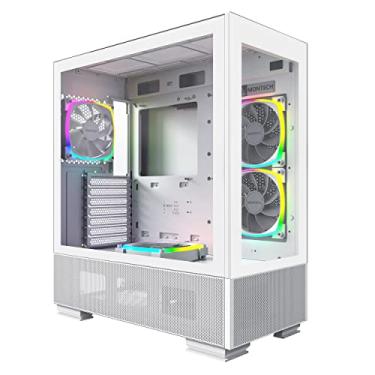 Imagem de Montech Sky Two, vidro temperado duplo, 4 ventoinhas PWM ARGB pré-instaladas, caixa de computador ATX Gaming Mid Tower, tipo C, alto desempenho de fluxo de ar - branco