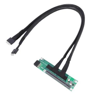 Imagem de Yunseity PCIE 4.0 X16 Cabo DE ESTRANDO DO CARTÃO DIVIDO, RISER Adaptador DE Bifurcação para Placa -mãe PC, Design DE Cabo Gen4 FFC, Plug and Play, Compatível Com PCIE 3.0 2.0