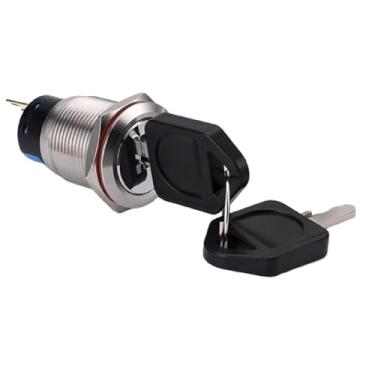 Imagem de Chave giratória de metal de 19 mm com conector, mecanismo de travamento automático de 2 a 3 posições, prata e preto (botão de 3 posições)