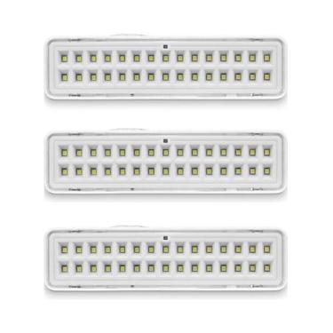 Imagem de Kit com 3 Luz Emergência Bateria Lítio 30 Leds 2W Biv Elgin