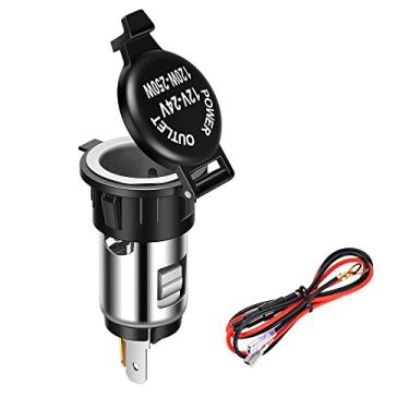Imagem de CNAODUN Tomada de isqueiro de carro CC 12 V/24 V, tomada de 12 volts, isqueiros de cigarro de substituição e peças para trailer, caminhão, motocicleta, barco..