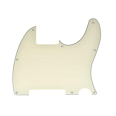 Imagem de Dopro 8 furos Tele Blank Guitar Pickguard Scratch Plate Fits FD Telecaster Esquire envelhecido branco