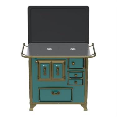 Imagem de Fogão a Lenha N 1 Renaissance Chapa de Aluminio Turquesa Saida Esquerda