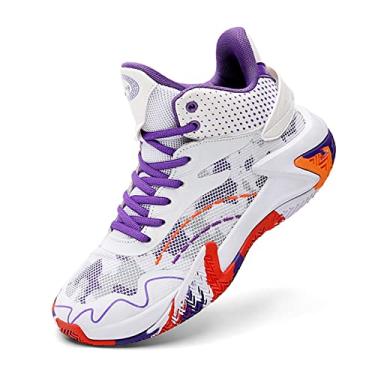 Imagem de Floette Tênis de basquete masculino, moderno, de cano alto, respirável, casual, caminhada, atlético, tênis de basquete, B06, 41