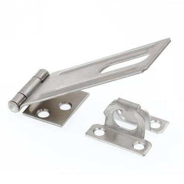 Imagem de Prime-Line U 117171 Trava de dobradiça de ferrolho de segurança para porta e portão com grampo fixo de 11 cm com parafusos de aço inoxidável (pacote único)