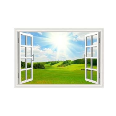 Imagem de Falsas Janelas Paisagens Impressões em Tela-Pradaria-Quadro Arte Moderna-Natureza Pintura Decoração Parede 20x30cm Sem Moldura