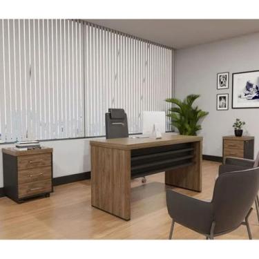 Imagem de Conjunto para Escritório Executivo - Mesa Tamburato 1400 e 2 Gaveteiro