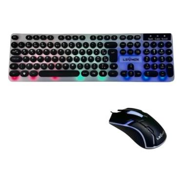 Imagem de Kit Teclado e Mouse Gamer LED - Teclado Branco, Mouse Preto, Iluminação
