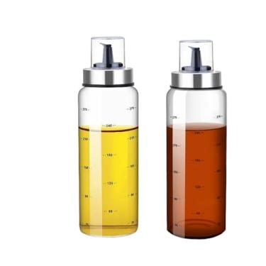 Imagem de Suaetiai Garrafa dispensadora de azeite, galheteiro de vidro à prova de vazamento de azeite e vinagre com tampas, selada à prova de vazamentos (antiderrapante - 289 g/2 pacotes)