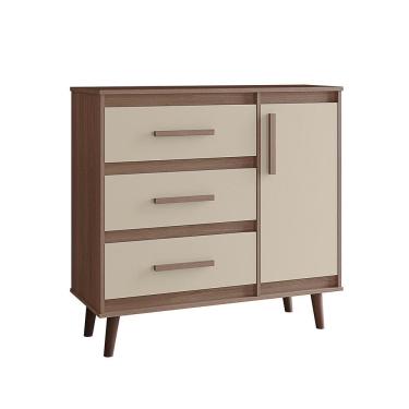 Imagem de Cômoda Sapateira Pé Palito 1 Porta 3 Gavetas Lima