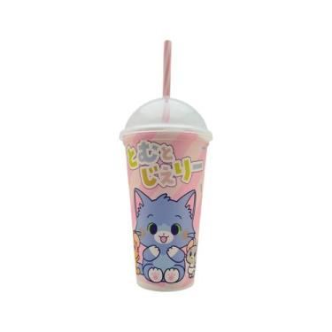 Imagem de Copo Infantil Com Canudo 500ml Personagens Plasútil, Tom e Jerry