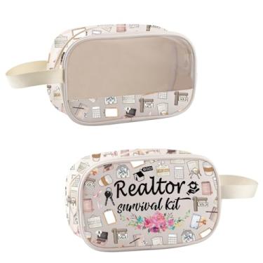 Imagem de TSOTMO Bolsa de maquiagem para agente imobiliário, presente para corretor de imóveis, kit de sobrevivência, bolsas de cosméticos para corretores de imóveis, presente de agradecimento, Chaveiro de