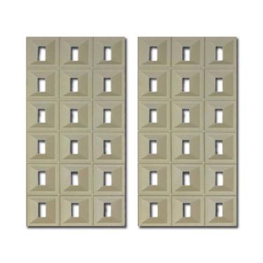 Imagem de Kit 2 Unidades Divisória Pedra Leve Cobogó Decorativo 120cm X 60cm 25mm Espessura Bege Escuro