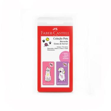 Imagem de Borracha Pets Rosa e Roxa com 2 unid Faber-Castell