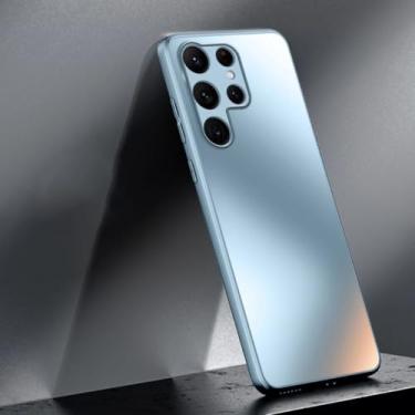 Imagem de Capa de silicone luxuosa com glitter para Samsung Galaxy S24 S23 S22 Ultra Plus, capa protetora fosca fosca para celular (para S23 Plus/azul claro)