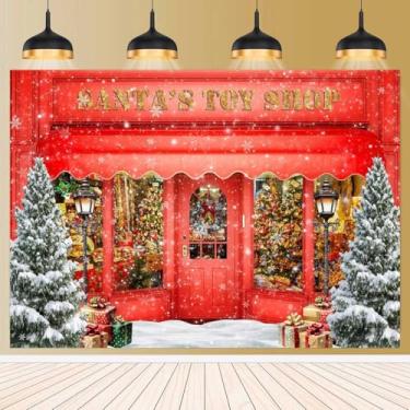 Imagem de Pano de fundo de loja de brinquedos de Natal do Papai Noel para árvore de Natal, bengala doce, suprimentos de Natal, decoração do mundo da neve, família, férias, fotografia, fundo, Natal, família