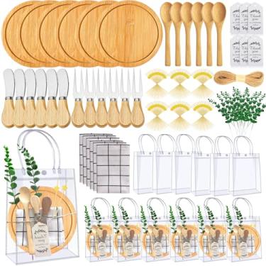 Imagem de 155 peças de prêmios de chá de bebê para vencedores de jogos adultos, 6 conjuntos de presentes de chá de bebê para convidados tábua de queijo de bambu lembrancinhas de festa prêmios de chá de panela