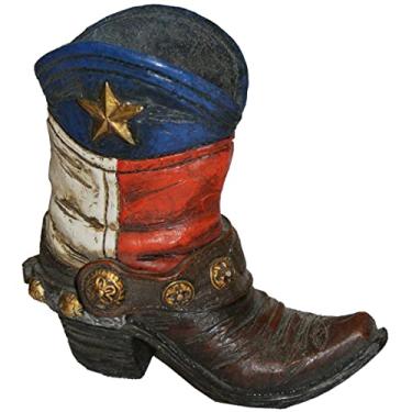 Imagem de The Bridge Collection 4" Western Texas Star Cowboy Boot Figurine Texan Unique Home Decor - Patriotic Cowboy Boot