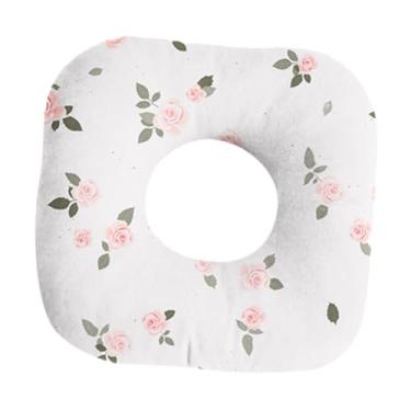 Imagem de KiBcsLic Travesseiro para piercing de orelha, travesseiro em formato de rosquinha com furo, almofada lateral macia e moderna para dormir, protetor auricular, Rosa