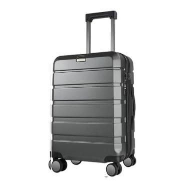 Imagem de Mala de Mão 20" Rígida Cinza Steel, Porta USB, Trava TSA, 4 Rodas Giratórias Silenciosas, Estrutura Rígida 100% PC, Compartimentos Internos Organizadores Ideal para Viagens