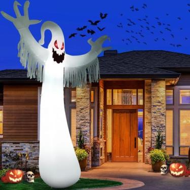 Imagem de Fantasma inflável de Halloween de 3,7 m da Sizonjoy com olhos de LED v