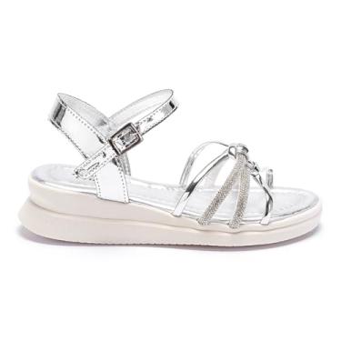 Imagem de Sandalia Infantil Menina Tininha Anabela Macia Confortavel Elegante com Strass (Prata, BR, Criança de 4 a 8 anos, Numérico, 31)