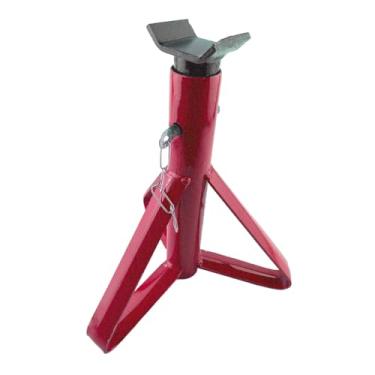 Imagem de Cavalete Automotivo Tripé 2 Toneladas Ajustável 4 Alturas Aço Galvanizado Estável Seguro para Carros e Caminhonetes (Vermelho)
