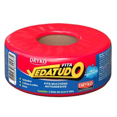 Imagem de Fita de Manta Asfáltica AutoAdesiva Aluminizada 5cm x 10 Metros Drykofita - FVD5 - DRYKO