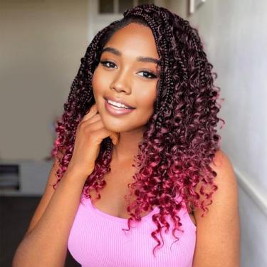 Imagem de Goddess Box Braids Crochet Hair Yewell Boho 10 polegadas, 9 pacotes