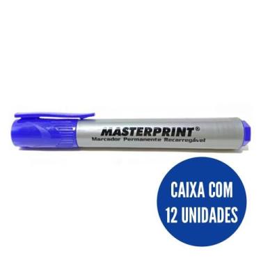 Imagem de CX Pincel atômico recarregável azul c/12 Masterprint