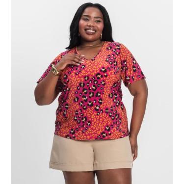 Imagem de Blusa Feminina Plus Size Infinita Cor Rosa, Plus G4, Rosa