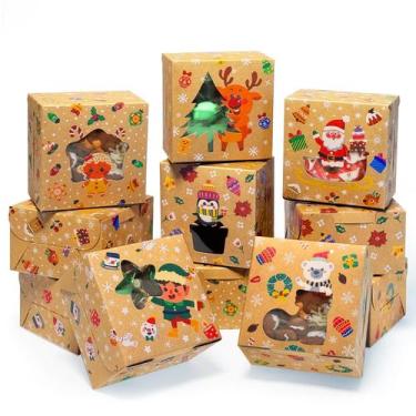 Imagem de Mini caixas de biscoitos de Natal qiqee, 30 unidades, 10x10x6 cm