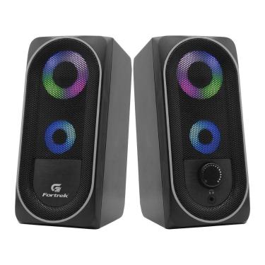 Imagem de Caixa de Som 2.0 Fortrek Blackhawk - 6W RMS - Iluminação LED - Conector P2 - 73403-Unissex