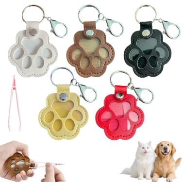 Imagem de Chaveiro de armazenamento de pelo de cachorro, lembrança de pelo de gato e cachorro, chaveiro de pelo de animal de estimação, presentes em memória de animais de estimação para colecionar pelo de gato