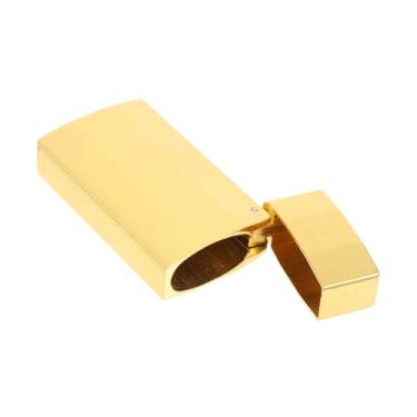 Imagem de CALLARON Capa de isqueiro de metal vintage, mini design compacto para uso doméstico, viagens ao ar livre, protege contra poeira e arranhões, adequado para modelos mais leves, acabamento dourado